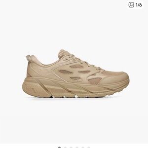 HOKA | Clifton L Athletic Trail Training Sneakers Shoes Suede Mesh Beige Mens 11